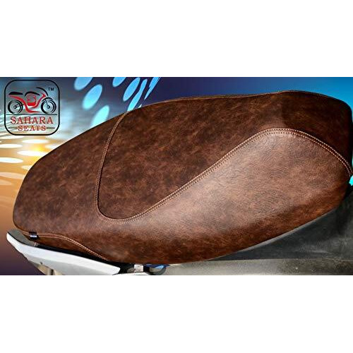 Sahara Seats Leather Finish Seat Cover For Activa 3G/4G/5G/6G, Jupiter, Maestro (Double Tone Brown)