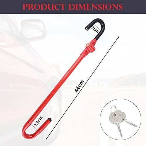 Allextreme Cq-6082 Car Steering Wheel Brake Lock Anti-Theft Retractable Double Hook Car Clutch Pedal Lock Security With 2 Keys