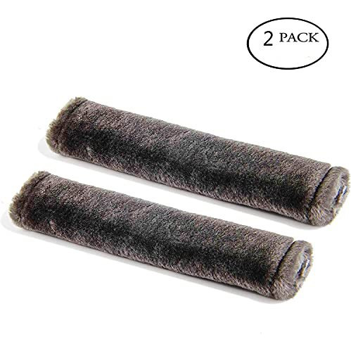 Kozi Pet Soft Faux Sheepskin Seat Belt Shoulder Pad For A More Comfortable Driving, Compatible With Adults Youth Kids - Car, Truck, Suv, Airplane,Carmera Backpack Straps 2 Packs Brown