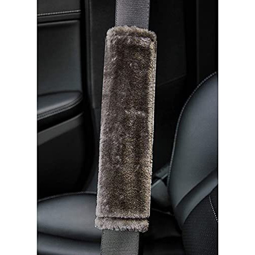 Kozi Pet Soft Faux Sheepskin Seat Belt Shoulder Pad For A More Comfortable Driving, Compatible With Adults Youth Kids - Car, Truck, Suv, Airplane,Carmera Backpack Straps 2 Packs Brown