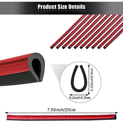 Nilkanth Shoppers Universal Car Air Conditioner Vent Trim Decoration Strip - Waterproof Flexible Shiny Auto Interior Accessories For All Air Outlets (Red, 20)