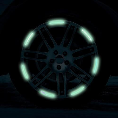 Prostuff.In3D Reflective Luminous Tire Rim Wheel Sticker Stripe For Car, Motorcycle, Cycling Bike, Night Glow Reflection (Small Size 9 X 0.7 Cm), Multicolour Colour 20 Pcs