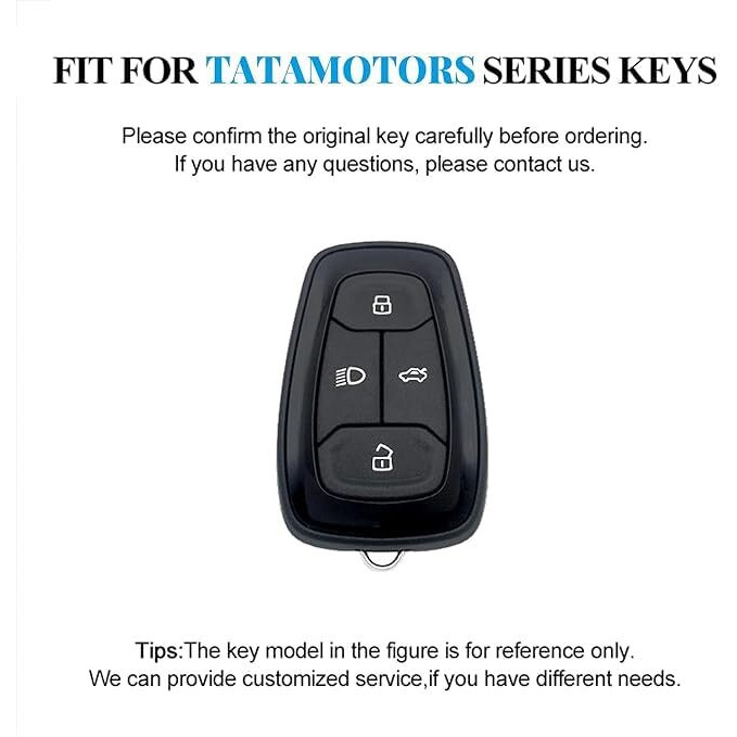 Jvcv Soft Matte Finish Tpu Cover Compatible With Tata Nexon, Harrier, Tiago Ev, Altroz, Tigor, Safari, Nexon Ev, Punch, Punch Ev 4 Button Smart Key (Gunmetal Grey)