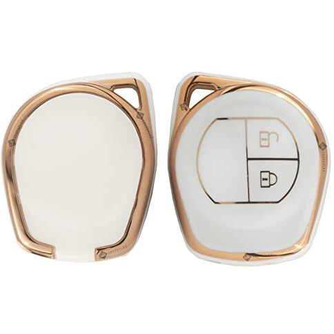 Shopoflux Tpu Key Cover Compitable With Swift | Ertiga | Wagonr | Celerio | Swift Dzire | Alto | Fronx | Breza | S Presso | Ignis 2 Button Remote Key (White)