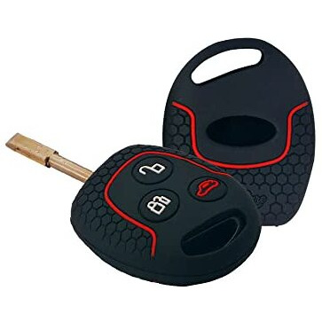 Keycare Silicone Key Cover For Fiesta, Fusion, Figo 3 Button Remote Key (Black)