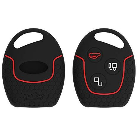Keycare Silicone Key Cover For Fiesta, Fusion, Figo 3 Button Remote Key (Black)