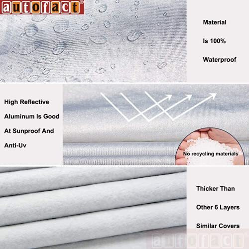 Autofact Waterproof Car Body Cover Compatible With Ford Ecosport (2013 To 2021) With Mirror And Antenna Pockets (Shinning Silver)