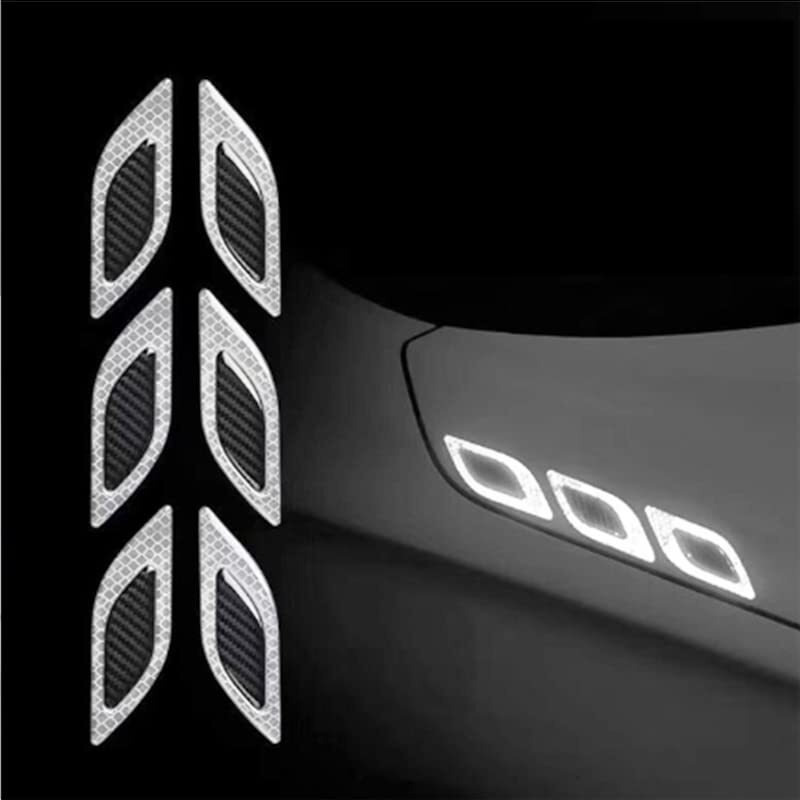 Us1984 3D Strong Reflective Stripe Stickers For Car Fender Hood Bumper High-Intensity Night Visibility Reflective Decal Safety Warning Universal Anti-Scratch Reflectiv Stickers For Car (White)