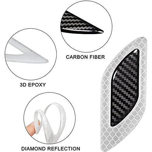 Us1984 3D Strong Reflective Stripe Stickers For Car Fender Hood Bumper High-Intensity Night Visibility Reflective Decal Safety Warning Universal Anti-Scratch Reflectiv Stickers For Car (White)