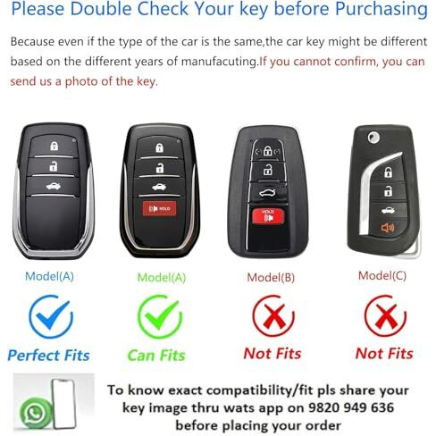 Jvcv Zinc Alloy Metal Key Cover Compatible With Toyota Fortuner, Hilux, Innova Crysta, Fortuner Legender, Innova Hycross, Land Cruiser 2B/3B Smart Key