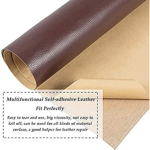 Heer Enterprise Brown Self-Adhesive Genuine Leather Repair Patch  30 X 60Cm Durable Leather Sheet For Sofa, Couch, Furniture, Car Seats, And Jackets  Waterproof Diy Upholstery Repair Tape