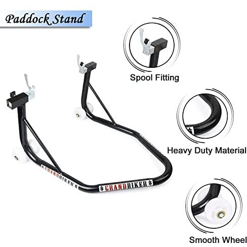 Grandbiker Universal Rear Paddock Stand With Spool Lifting Holders For Rs 457 (Black)