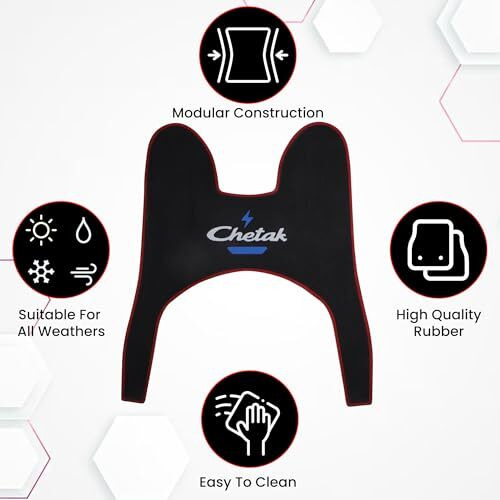 Grandbiker Electric Scooter Rubber Foot Mat Compatible With Ev Chetak (Black)