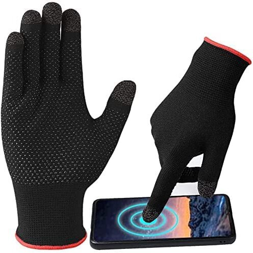Amblic New Full Finger Bike Riding Gloves For Men & Women With Touch Screen Sensitivity Anti-Sweat Breathable Nano Silver Fiber Gloves For Riding, Travelling(Nylon, Cycling)
