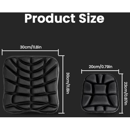 Sthira Motorcycle & Bike Seat Cushions Set Of 2Pcs High-Density Memory Foam Bike Seat Covers With Eva 3D Breathable Anti-Skid Design For Enhanced Comfort Bike Seat Universal Fit For All Motorbikes