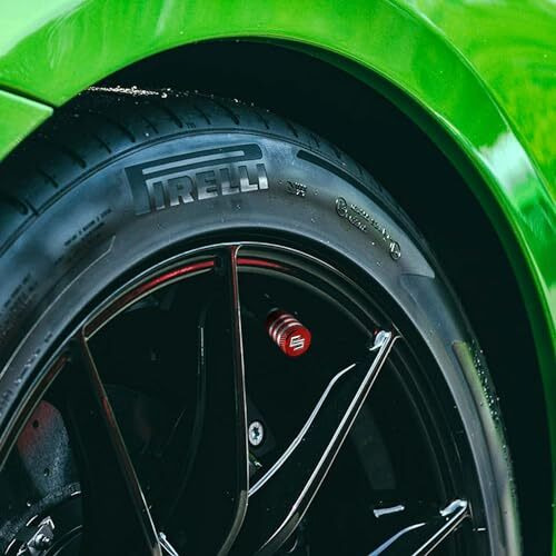 Greenworld Premium Red Metal Car Tyre Valve Caps Featuring Car Logo Emblems - Durable, Stylish, And Universal Wheel Accessories(Suzu-Kii)