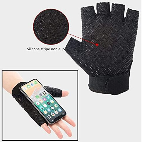 Auto Hub Bike Riding, Cycling Sports Gloves For Men & Women-(Material Polysester, Nylon Color Blue, Half Finger Gloves -Medium, 1 Set)
