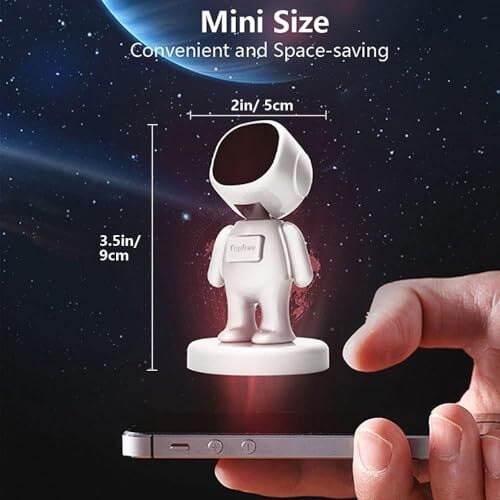 Tecnoviq Car Mounts And Magnetic Phone Holder For Astronaut Shaped Strong Magnetic Attraction 360 Degree Rotating Car Phone Mount (White)