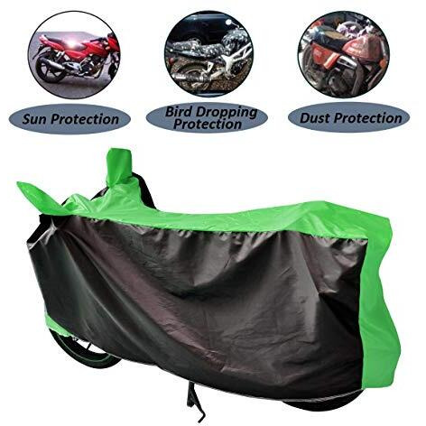 Auto Hub Water Resistant Bike Body Cover For Kawasaki Ninja 300 - Black/Green