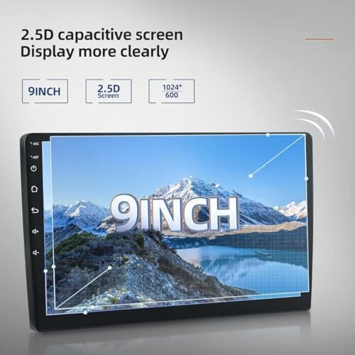 Modorwy Maruti Wagon R 2019 9Inch 1280P Ips Car Android Display With Gorilla Glass | Double Din Car Stereo | Android 12 | 2Gbram/32Gbrom Multimedia Player With Ahd Camera, Dashboard Frame & Socket