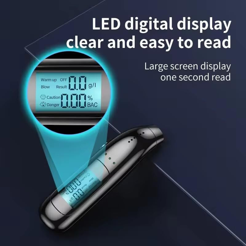 Dr.Mom Analyzer, Professional High Accurate Measurement Breathalyser, Portable Alcohol Tester Machine