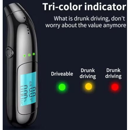 Dr.Mom Analyzer, Professional High Accurate Measurement Breathalyser, Portable Alcohol Tester Machine