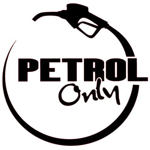 Meira Petrol Only Sticker For Car Fuel Tank (Reflective) (10Cm X 10Cm) (Black)