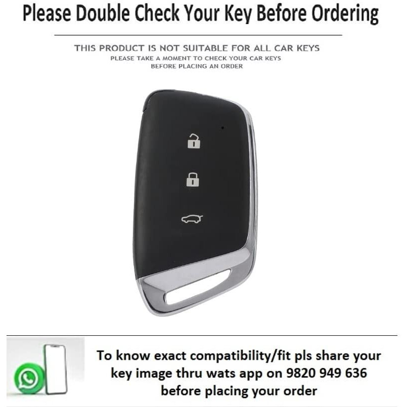 Jvcv Soft Handmade Lychee Pattern Leather Key Cover Compatible With New Mg Hector, Hector Plus And Windsor Ev Smart Key (Brown)