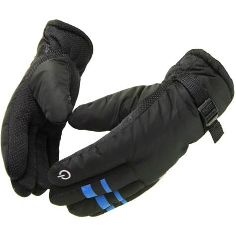Alexvyan -20 Snow And Windproof Thermal Soft Warm Winter Gloves (Fur/Fleece Inside) For Riding, Protective Warm Hand Riding Cycling, Byke, Bike, Scooty,Motorcycle For Men & Boy,Male (Blue)
