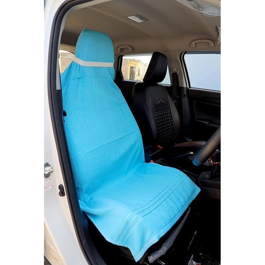 Vip Bagda 100% Cotton Car Seat Cover, Front Seat, Single Unit (Sky Blue)