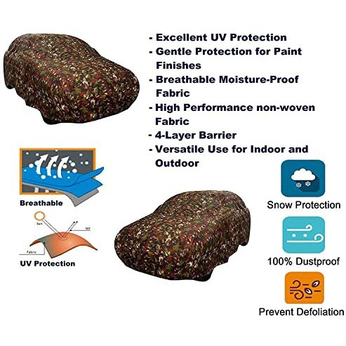 Auto Hub Car Cover Compatible With Maruti Wagonr-(Model  2000-2018), With Water Resistant, Triple Stitched, Wagonr Car Cover- Jungle Print