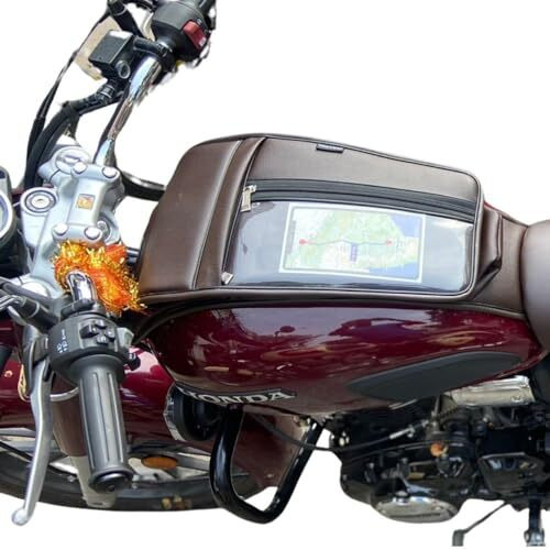 Sahara Seats Tank Cover With Mobile Holder Compatible For Honda Cb350(New) (Thick Flap - Large Space)