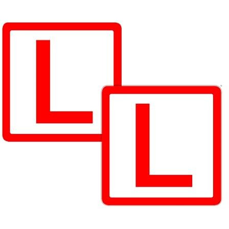 Learner Driver L Sign Sticker, For Windshield Inside, 15X15 Cm, Pack Of 2
