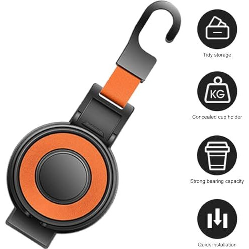 Bhajanshree Universal Car Back Seat Hooks,Water Cup Holder,Phone Stand 2-In-1 Foldable Organizer,Bottle Purses,Keys|Strong Load-Bearing Leather,Headrest Storage For Clothes,Umbrella|Travel Accessories