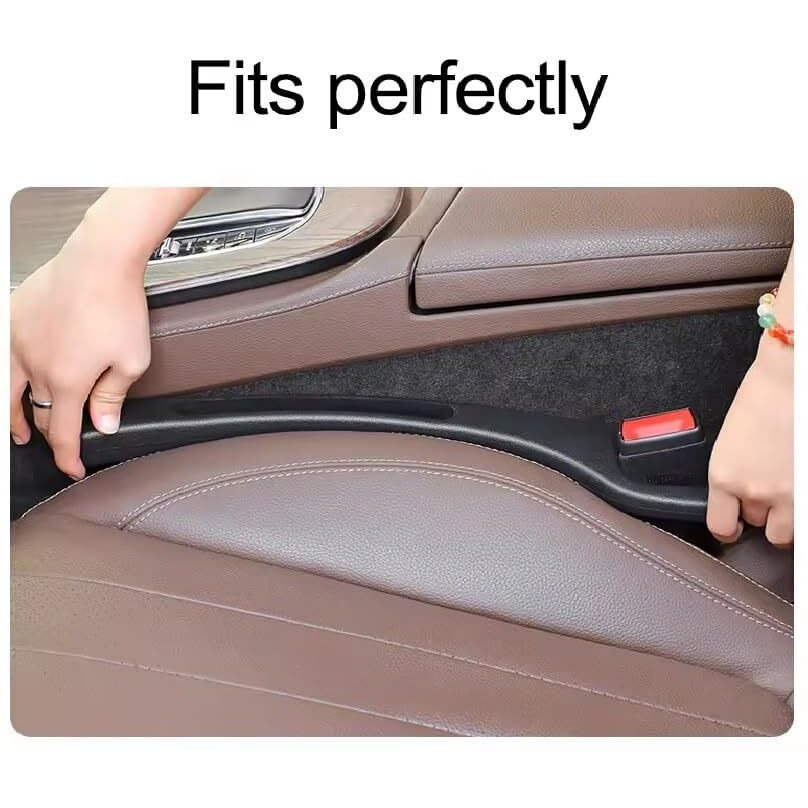 Kunya 2 In 1 Car Gap Cushion Center Console Gap Filler Seat Pad Seat Side Cushion Organizer With Mobile Holder - Set Of 2 Pcs