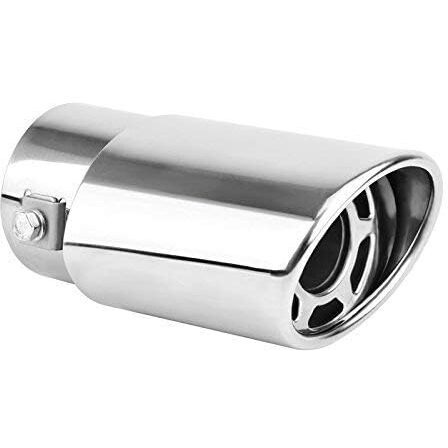 Automaze Universal Fit Car Straight Oval Shaped Exhaust Tail Muffler Tip Pipe 60Mm (Model-A1422)