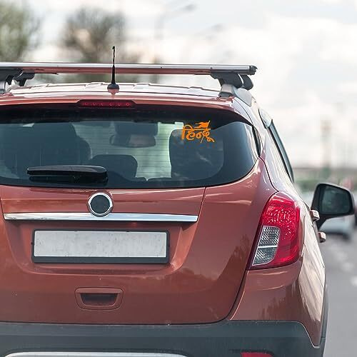 Cvanu Hindu Self-Adhesive Orange Vinyl Sticker For Car & Bike 2Pcs_(8.6Cm X 12.5Cm)_202308-01
