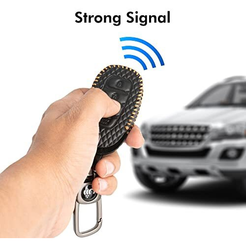 Shopoflux Leather Key Cover Compatible With Hyundai Verna 2024 2023 | I20 Facelift N Line N8 Car 4 Button Smart Key (Black)