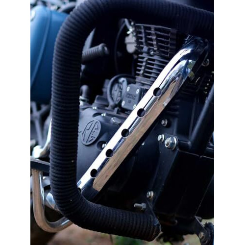 E-Generix Matte Bullet Heat Shield Cover Bend Pipe For Re Bullet Classic 350 Exhaust Heat Shield (Bend Pipe Heat Shield Cover Ss)