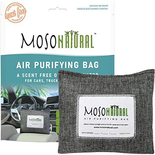Moso Natural Air Purifying Bag A Scent Free Odor Eliminator For Cars, Trucks And Suvs. Premium Moso Bamboo Charcoal Odor Absorber - 300 G (Pack Of 1), Linen, Long Lasting Bags| Lasts Up To 2 Years