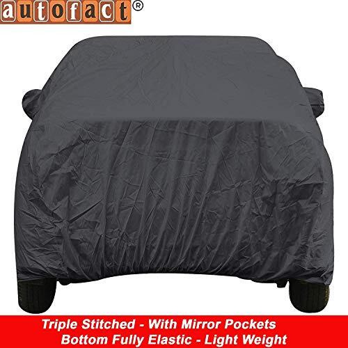 Autofact Car Body Cover Compatible For Ford Figo Old Model (2008 To 2014) (Mirror Pockets, Triple Stitched, Bottom Fully Elastic, Black Color)