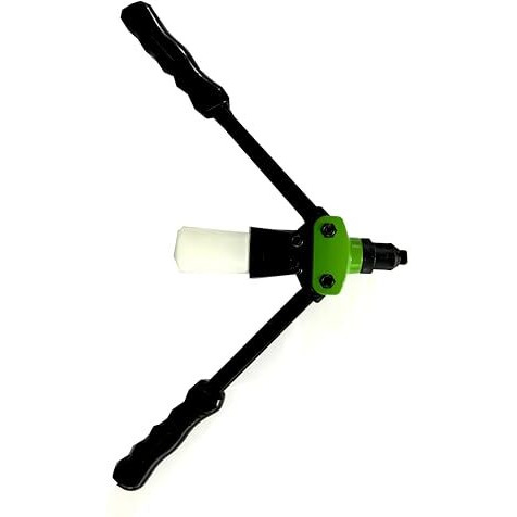 Jon Bhandari Tools Double Hold Riveter Rivet Gun 12" 300Mm With Nozzle 3.2Mm, 4Mm, 4.8Mm And Collection Bottle