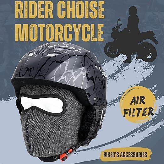 Pitreshwar Premium Cotton Breathable, Stretchable Face Cover Mask For Summer, Dust, Sun Protection, Bike Riding, Helmet Fit & All Outdoor Activity (Plain Rider Mask)