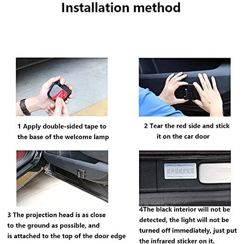 Automaze 3Rd Generation Infra-Red Car Door Light Logo Projector Wireless Led Car Courtesy Light Welcome Logo Shadow Ghost Compatible For Batman
