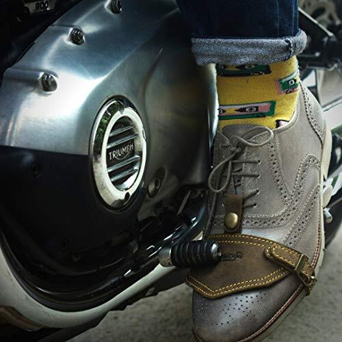 Trip Machine Company Genuine Leather Boots/Shoe Protector Classic For Motorcycle | Anti-Slip Gear Shift Pad/Protector For Motorcycle/Bike Tobacco Brown | Left Side