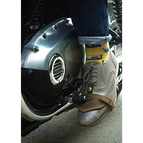 Trip Machine Company Genuine Leather Boots/Shoe Protector Classic For Motorcycle | Anti-Slip Gear Shift Pad/Protector For Motorcycle/Bike Tobacco Brown | Left Side