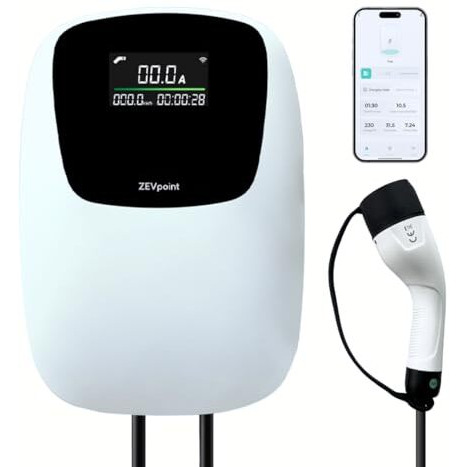 Zevpoint 22Kw Ev Charger | 32A, 3 Phase, 5M Tpu Cable | Lcd, Power Adjust| Wi-Fi, Bt, Rfid | Emergency Switch | Ota Update | Ip66 | Built-In Rcd | Upto 5-Yr Warranty | Ce Certified (Polar Max)
