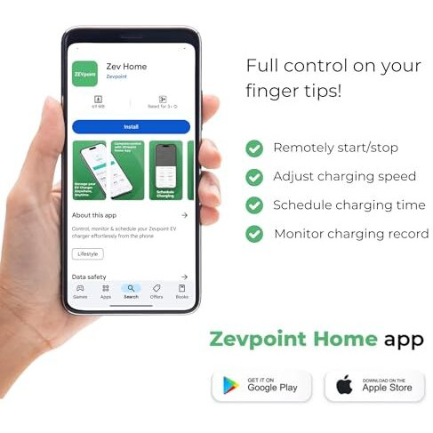 Zevpoint 22Kw Ev Charger | 32A, 3 Phase, 5M Tpu Cable | Lcd, Power Adjust| Wi-Fi, Bt, Rfid | Emergency Switch | Ota Update | Ip66 | Built-In Rcd | Upto 5-Yr Warranty | Ce Certified (Polar Max)