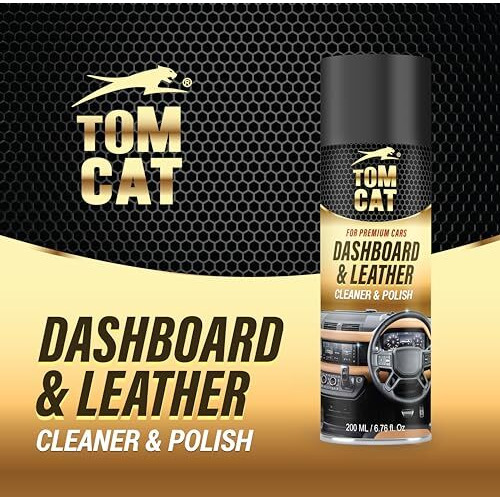 Tom Cat Auto Specialty Active Foam Based Professional Dashboard Dresser, Conditioner Protectant & Polish, Cars, Bikes, Motorcycle, Dashboard/Vinyl/Leather/Trim, Rich Matte Finish - 200 Ml-Pack Of 1