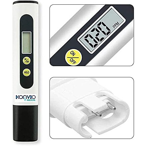 Konvio Neer Imported Tds Meter, Total Dissolved Solids Meter, Water Quality Tester, Ppm Tester For Water Testing - White